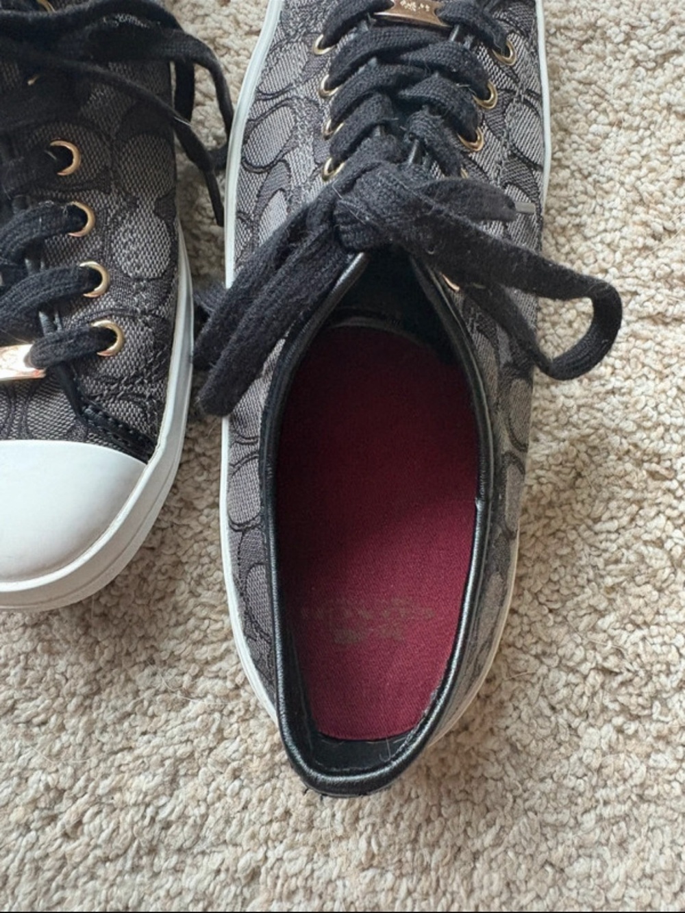 Coach Black Signature Canvas Low-Top Sneakers - Picture 3 of 4